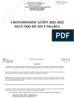 Cronodosficación Segundo 2020 - 2021.
