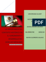La Importancia Del Contexto Histórico en El Surgimiento y Desarrollo Del Derecho Mexicano