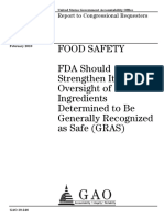 FDA Oversight of GRAS Food Ingredients