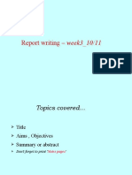 Report on Week 3 Topics for Academic Report Writing