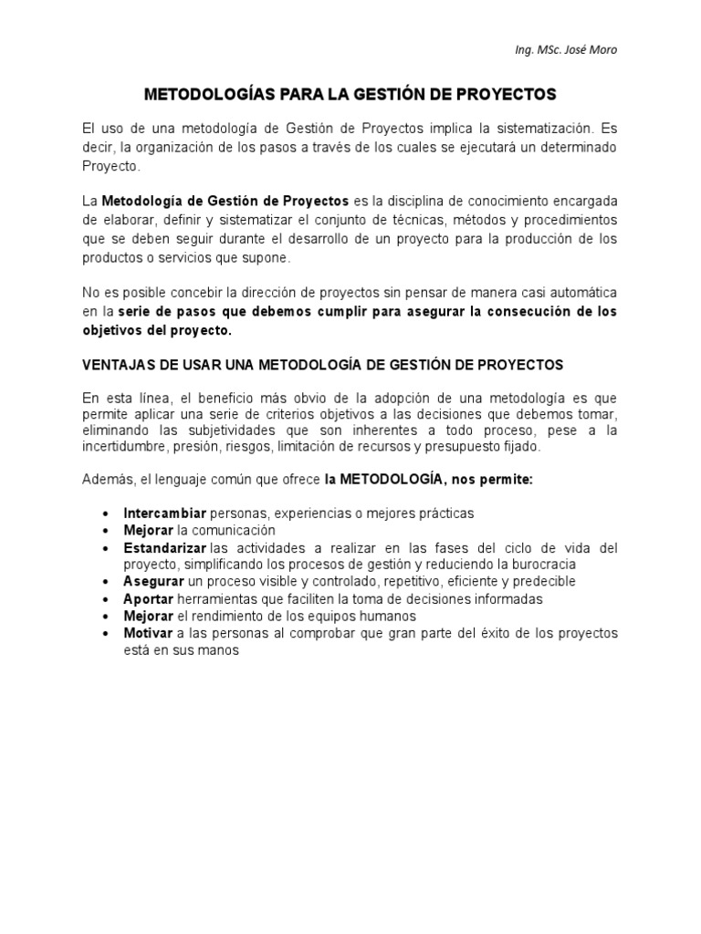 Metodología Cascada en Proyectos de Software | PDF | Gestión de ...