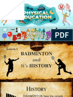 Lesson 1. Badminton History