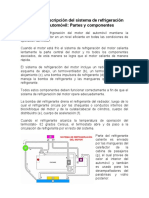 Diagrama y Descripción Del Sistema de Refrigeración Del Motor Del Automóvil