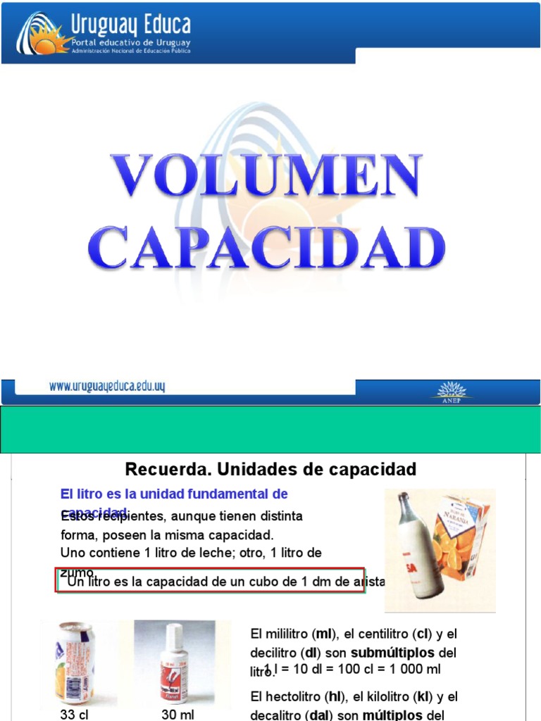 Conversión de Volumen y Capacidad | PDF | Volumen | Litro