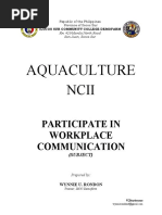 Aquaculture - Participate in Workplace Communication 