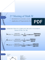 2nd Meeting of Math W