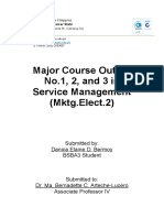 Major Course Output No.1, 2, and 3 in Service Management (MKTG - Elect.2)