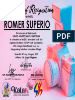 Romer Superio: Is Awarded To