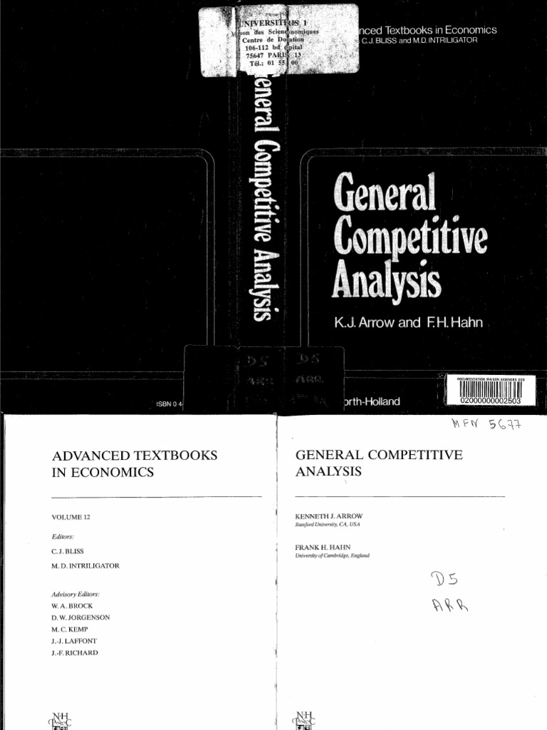 General Competitive Analysis - Arrow | PDF | Economic Equilibrium