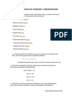 Ejercicios de Atencion y Concentracion Propedeutico