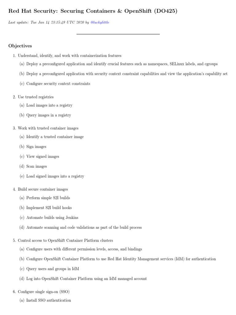 Securing OpenShift: Best Practices | PDF | File System | System Software