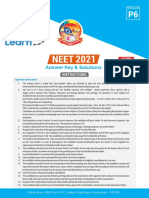 NEET - 2021 - P6 - QP and Key - (Infinity - Learn)