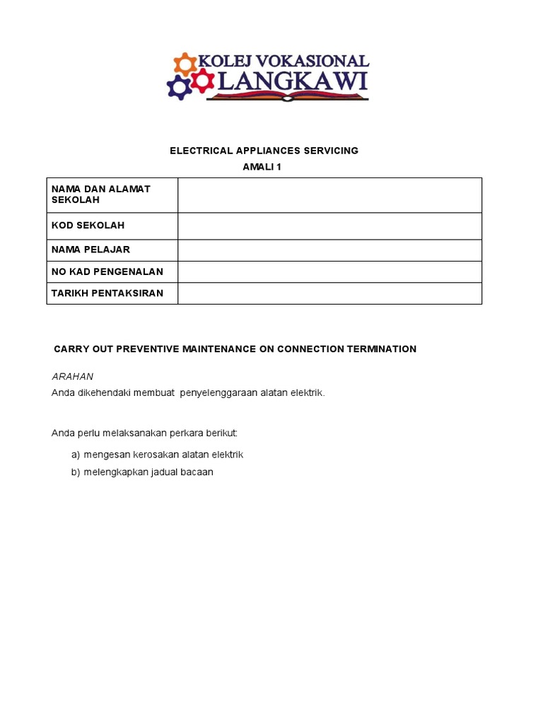 PREVENTIVE MAINTENANCE OF ELECTRICAL APPLIANCES PDF