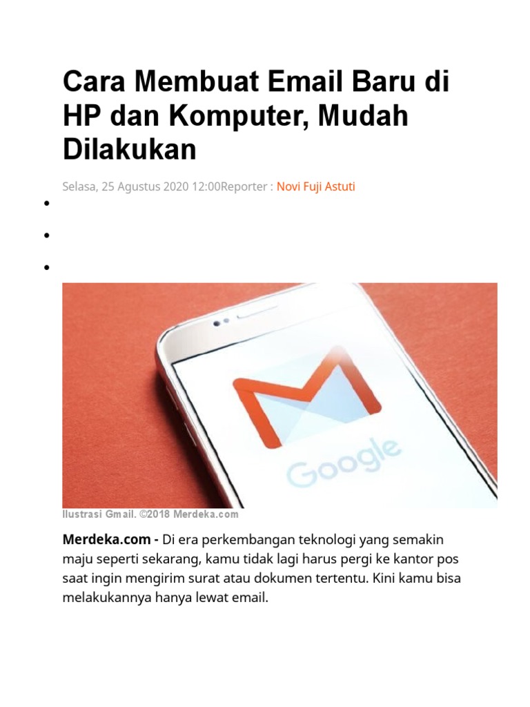 Cara Mudah Buat Email di HP dan PC | PDF | Karier & Perkembangan | Bisnis
