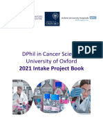 Cancer Science DPhil Projects 2021 v5.0