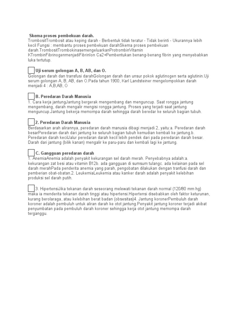 Skema Proses Pembekuan Darah | PDF