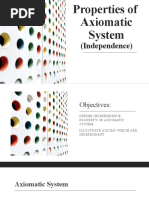 Properties of Axiomatic System