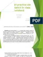 Aplicații Practice Ale Matematicii În Viața Cotidiană