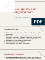 Bioavailability and Bioequivalence