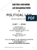 Political Law (Phil. Bar Exams Q&A 1987-2006)