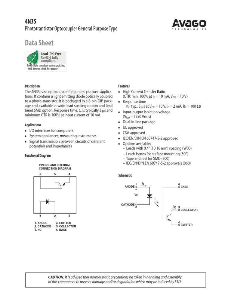 Data Sheet Phototransistor Optocoupler General Purpose Type PDF