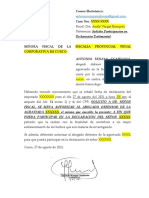 Solicita Participacion en Declaracion Testimonial - Fiscalia