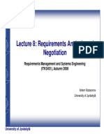 Lecture 8: Requirements Analysis and Negotiation