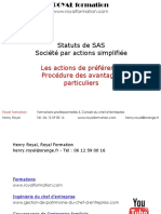 50 - SAS Procedure Avantages Particuliers Actions de Preference