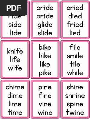 Long I Rhyming Words | PDF