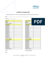 Scholastic Averages Sheet: Class 10 Class 12/PUC Board Board