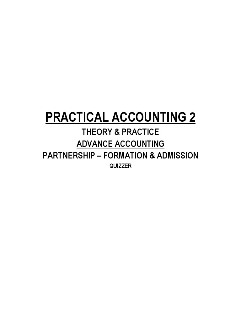Partnership Admission and Bonus Methods | PDF | Partnership | Goodwill ...