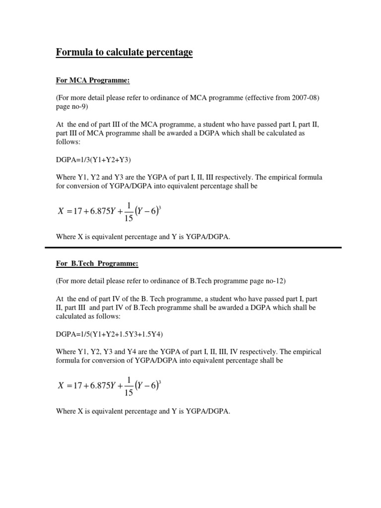DGPA to Percentage Conversion Formula | PDF | Teaching Methods & Materials