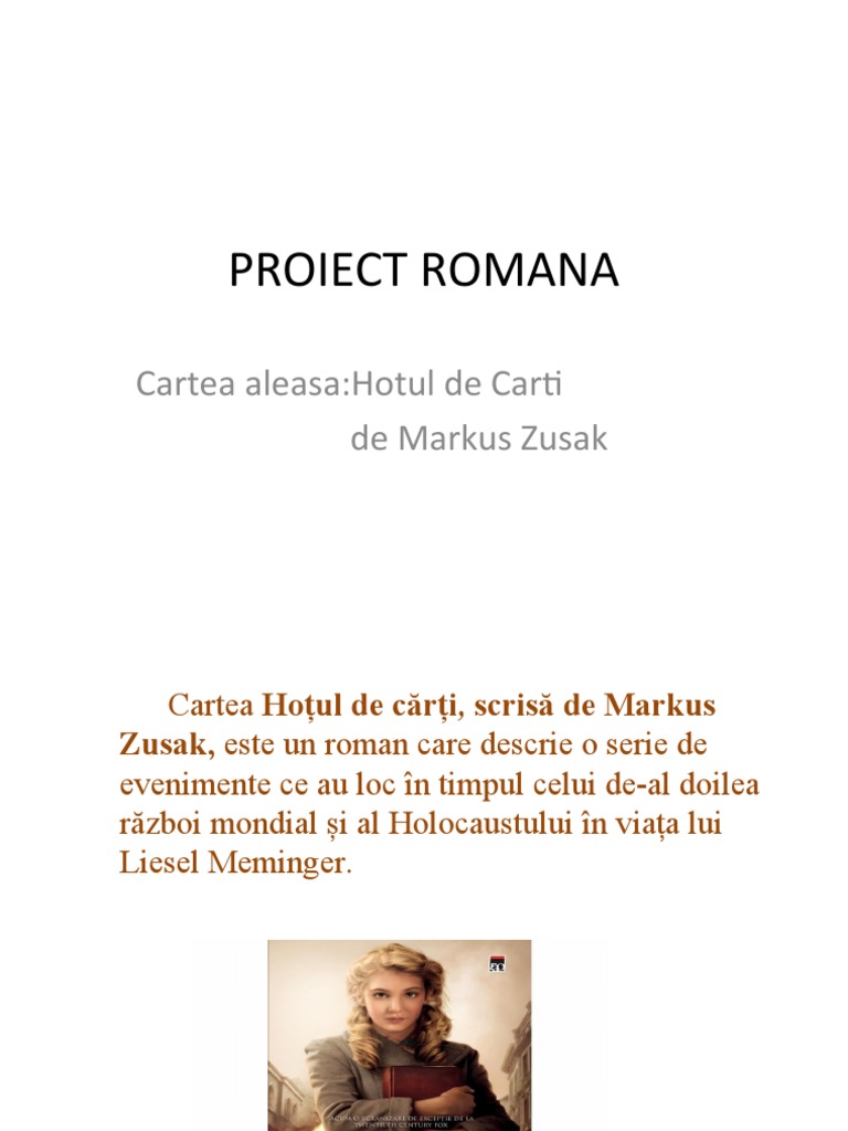 Hotul De Carti Rezumat Proiect Romana Hotul de Carti | PDF