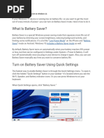 How To Turn On Battery Saver On Windows 11