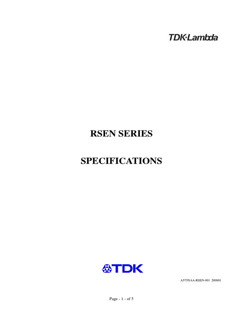 Rsen Series: Page - 1 - of 5 | PDF | Alternating Current | Electrical ...