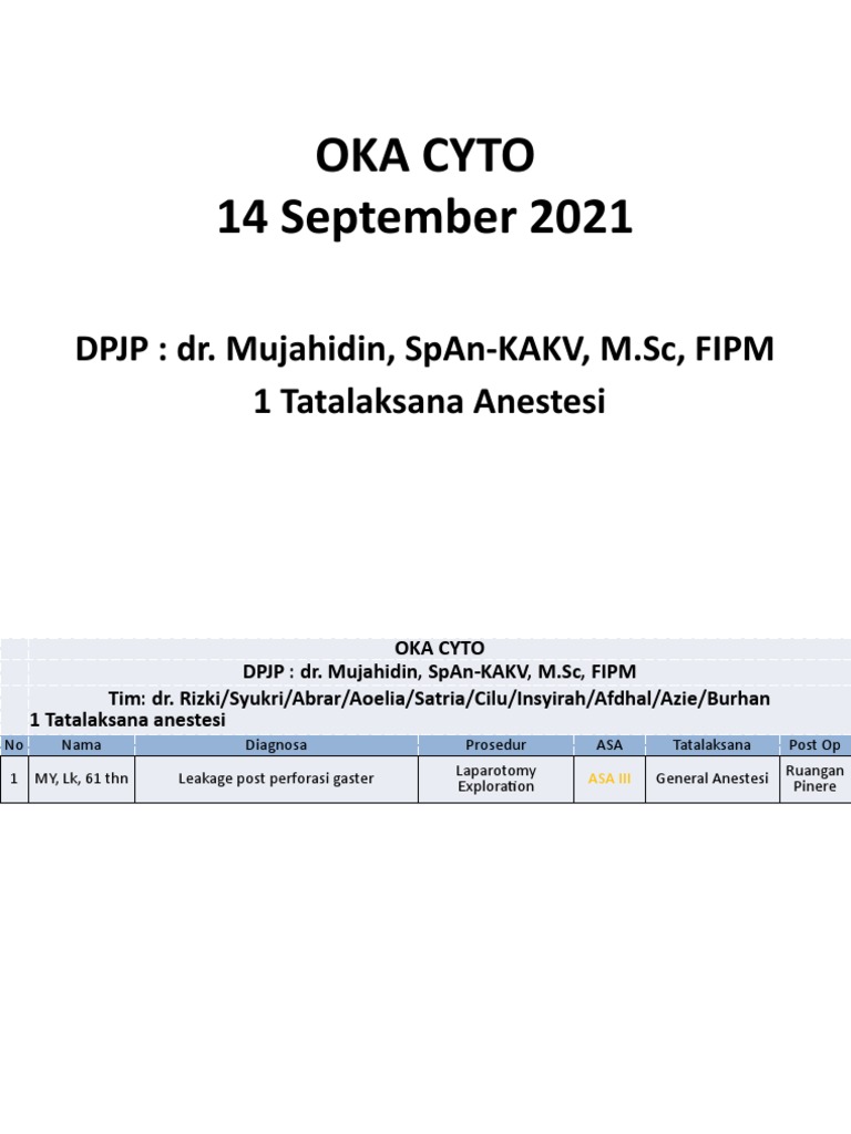 Anesthesia Management for a 61YearOld Female Patient Undergoing