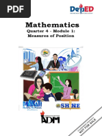 Mathematics: Quarter 4 - Module 1: Measures of Position