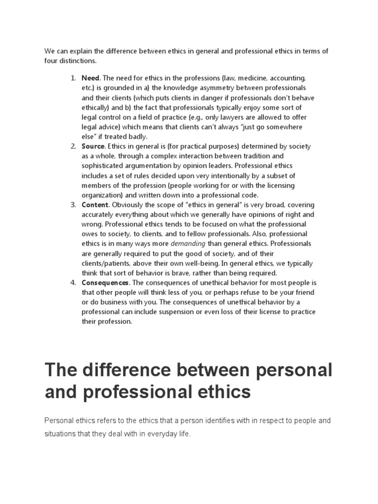 Distinctions Between Ethics Types | PDF | Professional Ethics | Applied ...