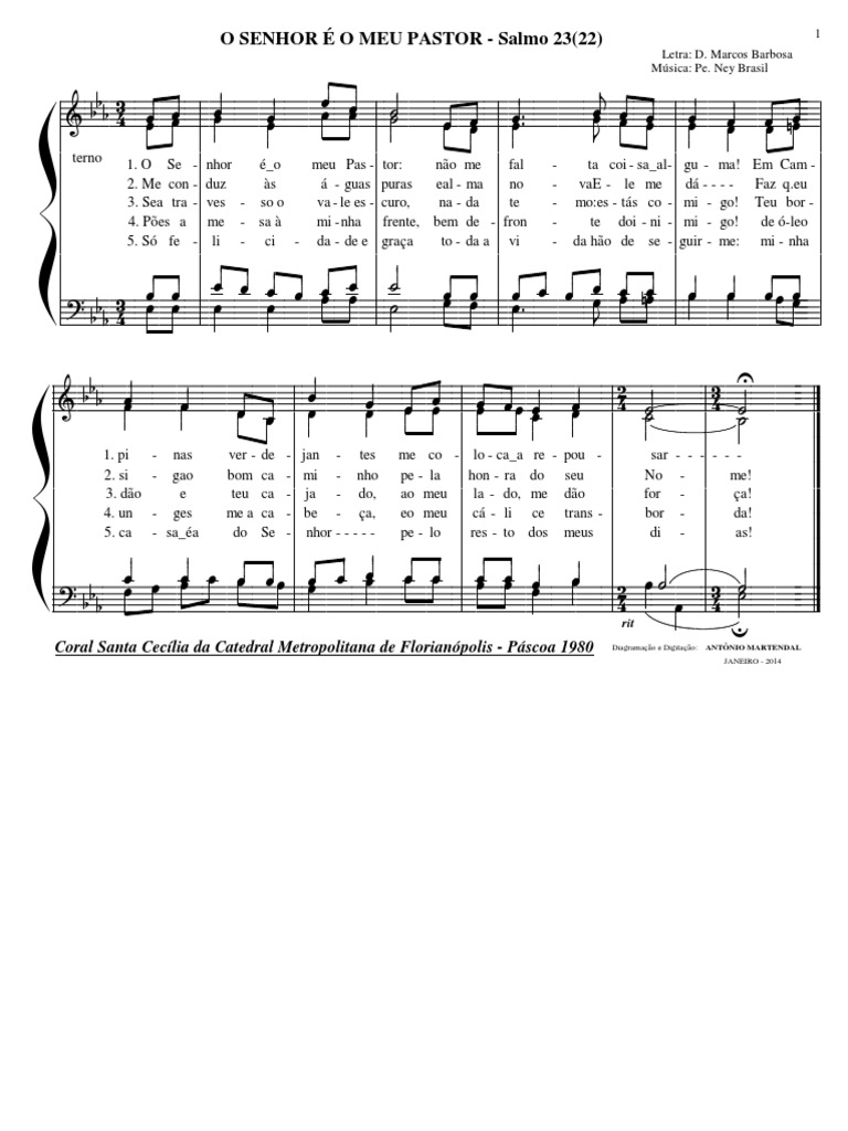 O Senhor é o meu Pastor: uma análise da letra e música do Salmo 23 ...