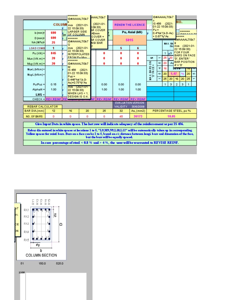 IS 456 Column Design Guidelines | PDF | Column | Bending