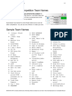 2017 MATA H4G Sample Team Names