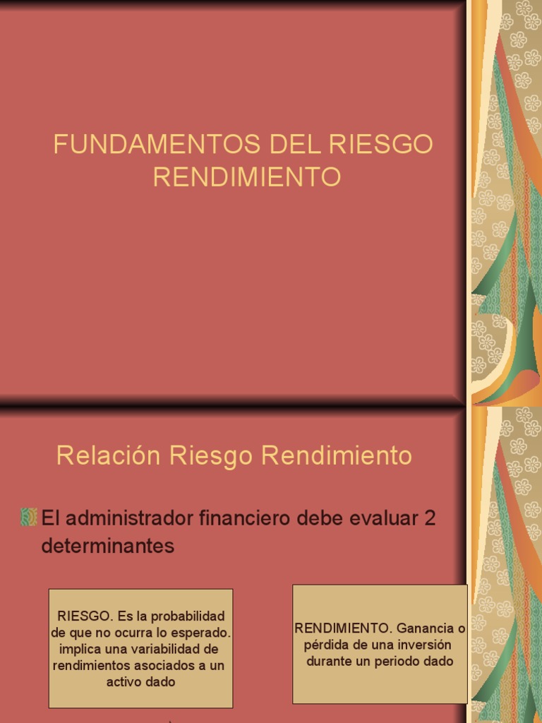 Relación Riesgo y Rendimiento Financiero | PDF | Economía Financiera ...