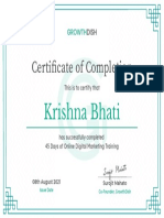Certificate of Completion: Growth
