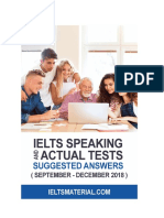 IELTS Speaking Actual Tests (May - August 2018) and Suggested Answers - Version 8.1