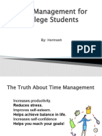 Time Management For College Students: By: Harinash