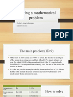 Solving A Mathematical Problem: Student - Areg Arshamyan Date 09.16.2021