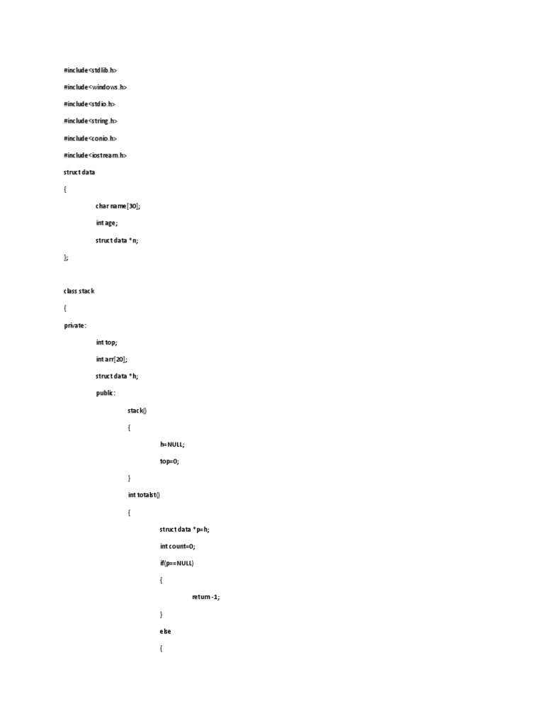Stack Implementation in C | PDF | Software Engineering | Data
