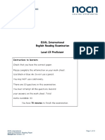 ESOL International Level C2 Proficient Sample CC Examination Paper Reading Comprehension