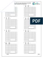 Add Fractions With The Same Denominator (Ref:4F4) 2 6 5 6 3 4 3 4