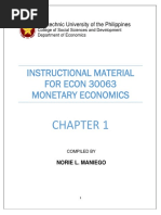 Instructional Material FOR ECON 30063 Monetary Economics: Polytechnic University of The Philippines